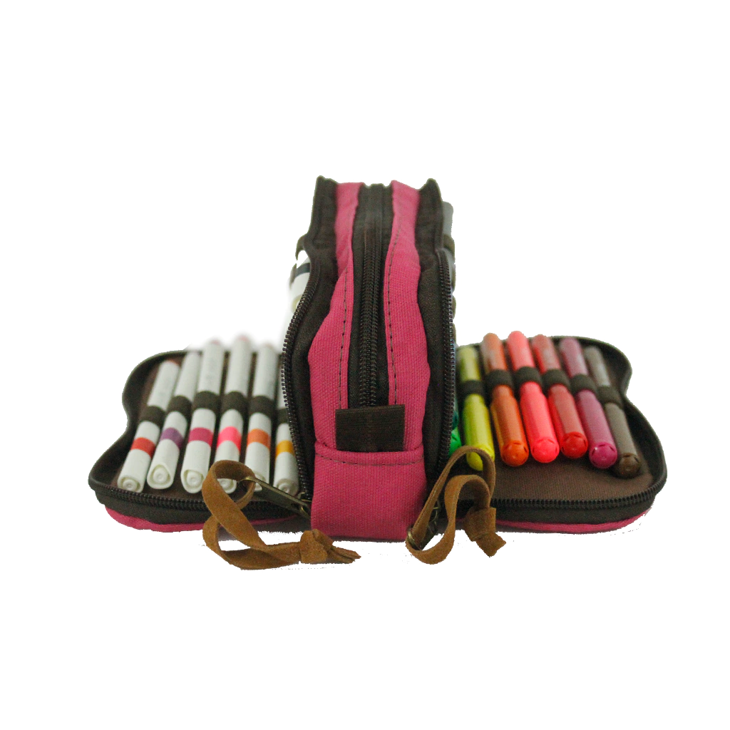 ESTOJO TRIPLO 24 PENS URBAN FUCSIA SABRA - Imagem 2