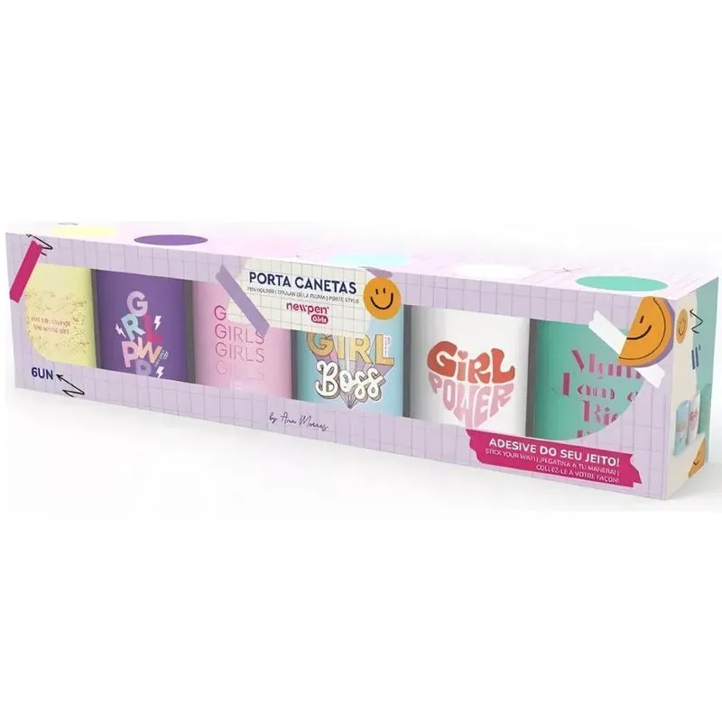 PORTA CANETAS GIRLS COM 06 POTES FRASES - NEWPEN - Imagem 3