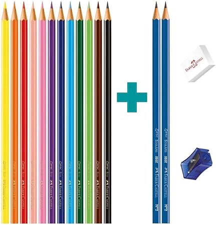 LAPIS DE COR 12 CORES KIT ESCOLAR - FABER CASTELL - Imagem 2